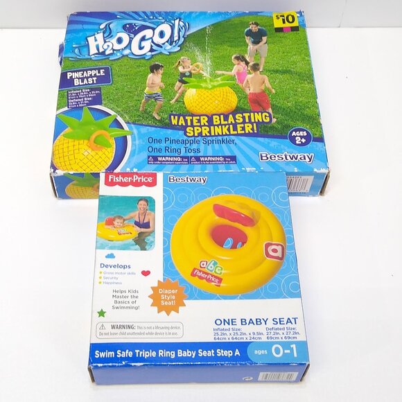 Best Way H20 Go! Water Blasting pineapple Sprinkler & Baby Seat Floaty NWT - Picture 2 of 8